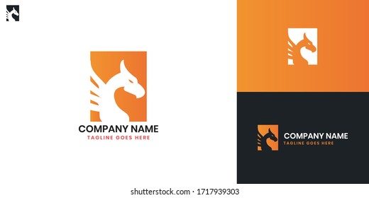 Dragon Logo - All elements on this template are editable with vector software