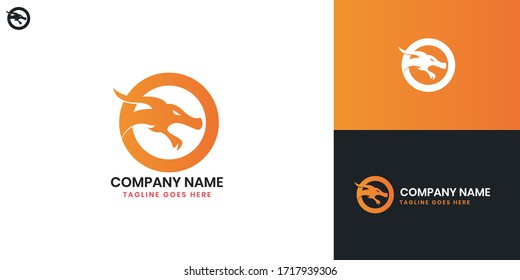 Dragon Logo - All elements on this template are editable with vector software