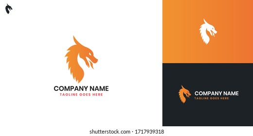Dragon Logo - All elements on this template are editable with vector software