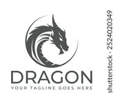 dragon logo art fine modern illustration