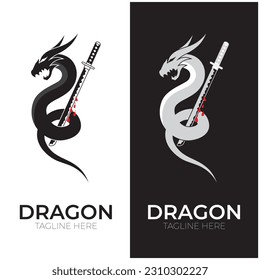 dragon logo art fine modern illustration