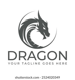 dragon logo art fine modern illustration