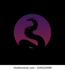 DRAGON LOGO ASIAN AND SNAKE