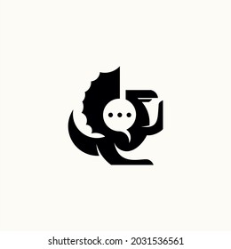 logotipo de dragón y chat .vector ilustración para logotipo o mascota