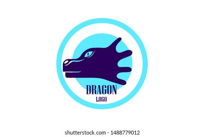 Dragon logo in a circle and simple appearance