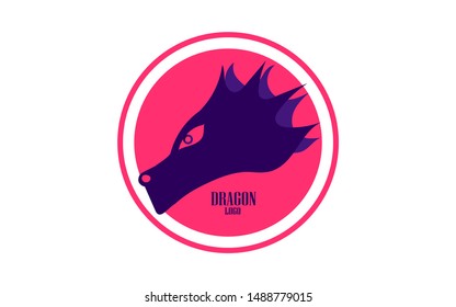 Dragon logo in a circle and simple appearance