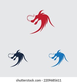 colección de logotipos de dragón en la plantilla de diseño de fondo gris