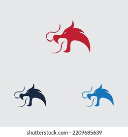 dragon logo collection on gray background design template