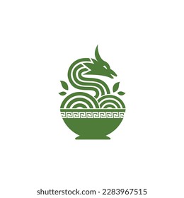 Dragon logo combined with the noodle logo, a logo that is suitable for a culinary business especially for a noodle shop
