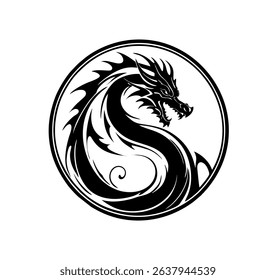 Dragon Logo Design, Chinese belief legend animal illustration
