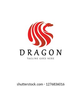 Dragon logo design concept. Vector illustration