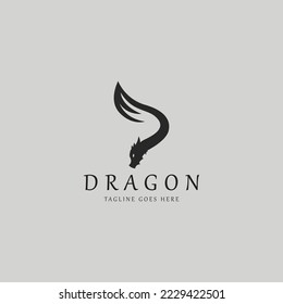 dragon logo design concept. vector illustration