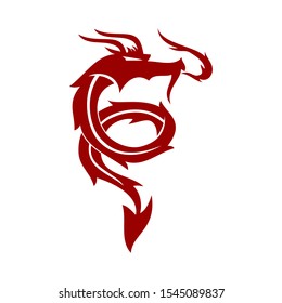 Dragon Logo Design Emblem Mascot Template Vector Isolated