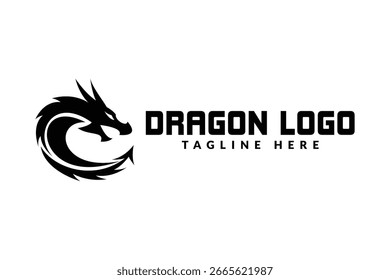 dragon logo design. logo icon vector silhouette illustration