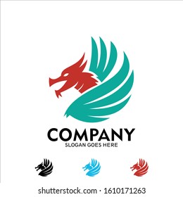 dragon logo design, dragon illustration logo, dragon character mascot