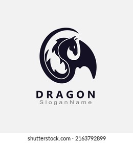 Dragon Logo Design Minimalist unique vector template