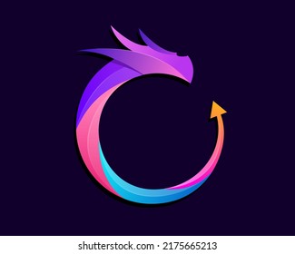 Dragon logo design with modern and colorful gradients.