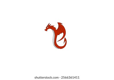 dragon logo design in the shape of a red letter b, suitable for e-sport brand