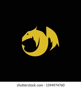 dragon logo design simple illustration