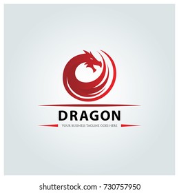 Dragon logo design template. Brand logo design concept. Vector illustration