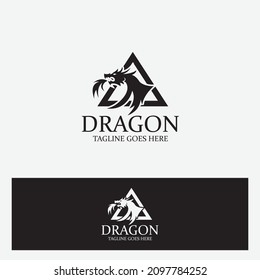 Dragon logo design template. Dragon fire icon. Vector illustration