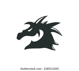 dragon logo design template, head od dragon  vector isolated on white. 