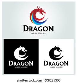 Dragon logo design template. Dragon head logo. concept. Vector illustration