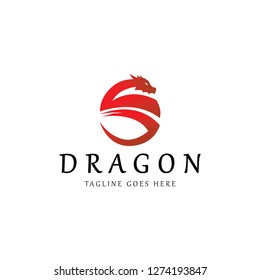 Dragon logo design template. Vector illustration