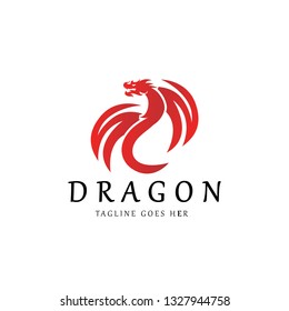 Dragon logo design template. Vector illustration