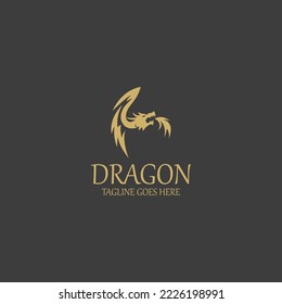 Dragon logo design template. Vector illustration