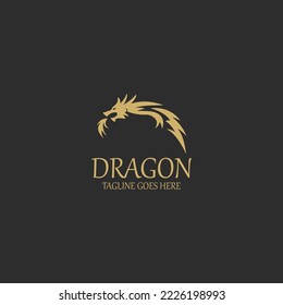 Dragon logo design template. Vector illustration