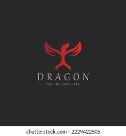 Dragon logo design template. vector illustration