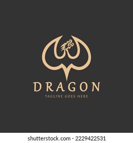 Dragon logo design template. vector illustration