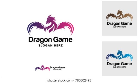 Dragon logo design template, Vector illustration, Game Logo