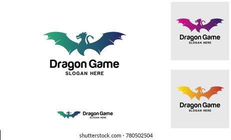 Dragon logo design template, Vector illustration, Game Logo