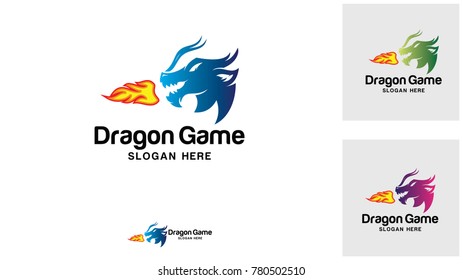 Dragon logo design template, Vector illustration, Game Logo