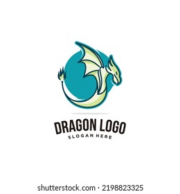 Dragon logo design vector with creative idea
