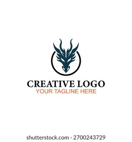 Projeto do logotipo do dragão, logotipo do vetor, projeto do logotipo da ilustração