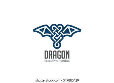 Dragon Logo design vector template.
Celtic style Wings Logotype bat concept icon.