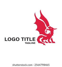 Dragon Logo editable for business use red dragon