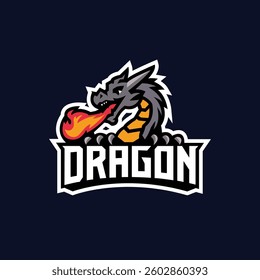 dragon logo esport gaming style