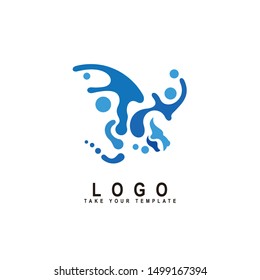 dragon logo, fantasy animal design template