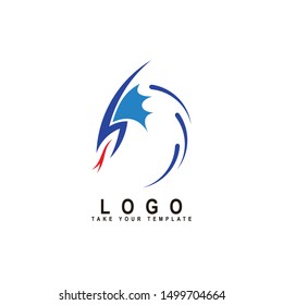 dragon logo, fantasy animal design template