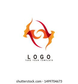 dragon logo, fantasy animal design template