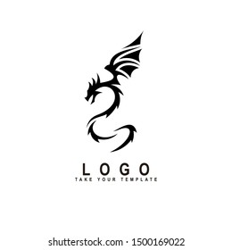 dragon logo, fantasy animal design template