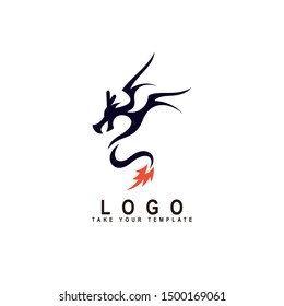 dragon logo, fantasy animal design template