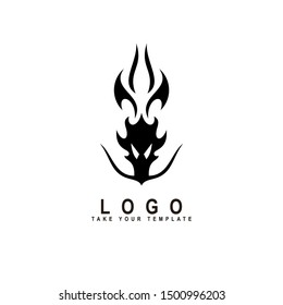 dragon logo, fantasy animal design template