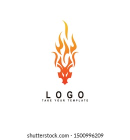 dragon logo, fantasy animal design template