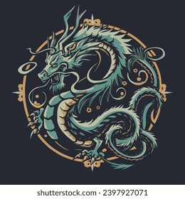 Dragon logo, fantasy world, asia