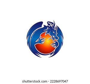Logo de Dragon. Plantilla de diseño del logotipo del vector